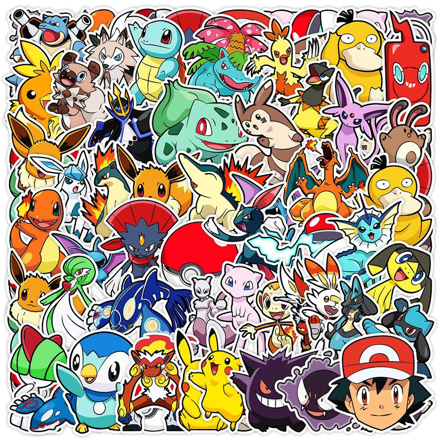 TAKARA TOMY Pokémon Anime Aufkleber, Pikachu Cartoon Graffiti Sticker, Bunt / Mehrfarbig - Bild 2