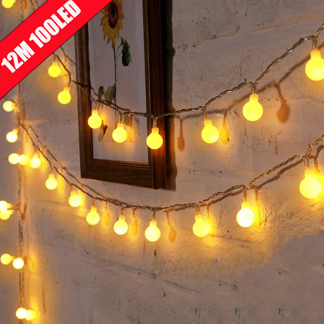 OKAL RED EAST Kugel-Lichterkette mit warmweißem Licht, USB- und Batteriebetrieb, wasserdichte Dekolichterkette für Garten und Hochzeit - Bild 1