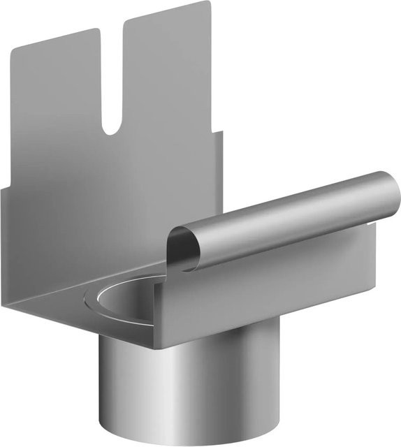 Sarei Einhangstutzen für Kastenrinne RG 75 aus Aluminium in Natur Silber - Bild 1