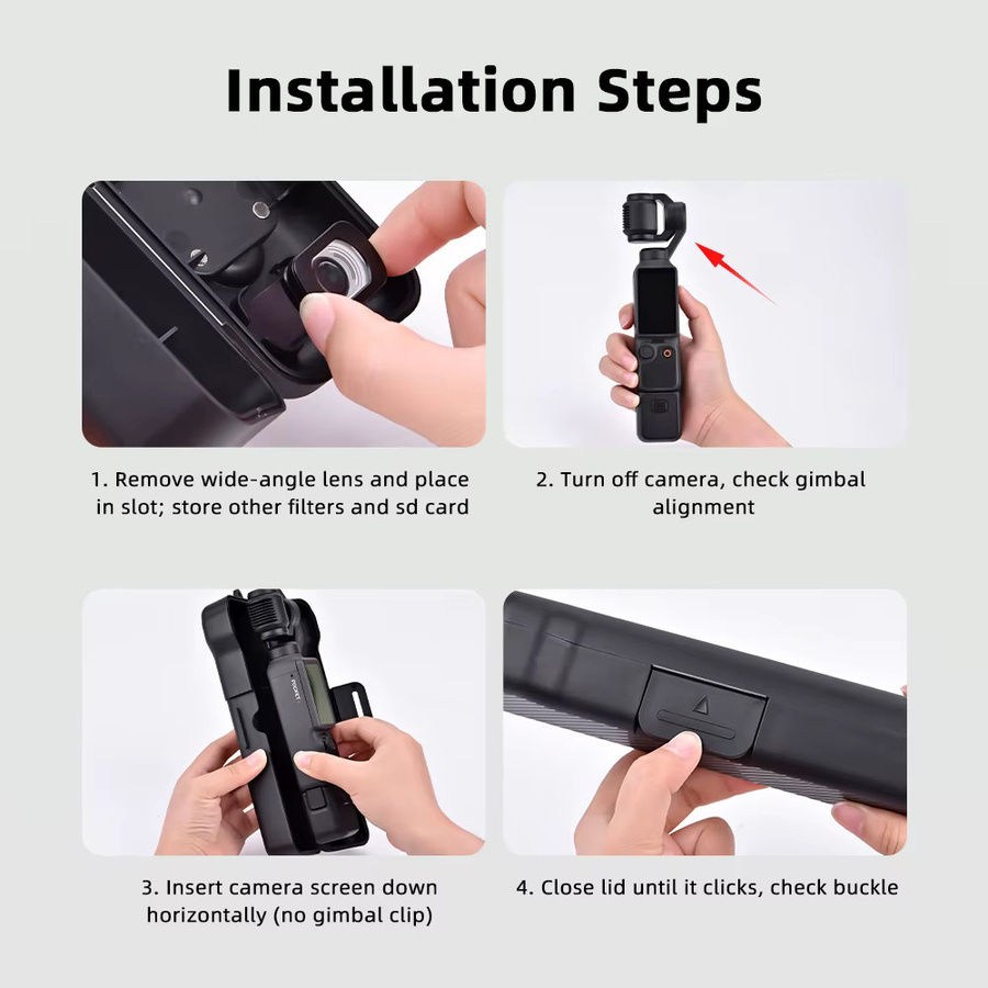 BRDRC Pocket 4 Aufbewahrungskoffer in Schwarz, kratzfeste Hartschalen-Schutzhülle für DJI OSMO Pocket 4 Zubehör - Bild 5