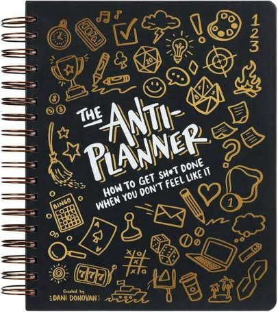 Lipeiyinb Anti-Planer-Notizbuch mit ADHS-freundlichem Tages-Organizer, Comics und Malvorlagen, Schwarz - Bild 1