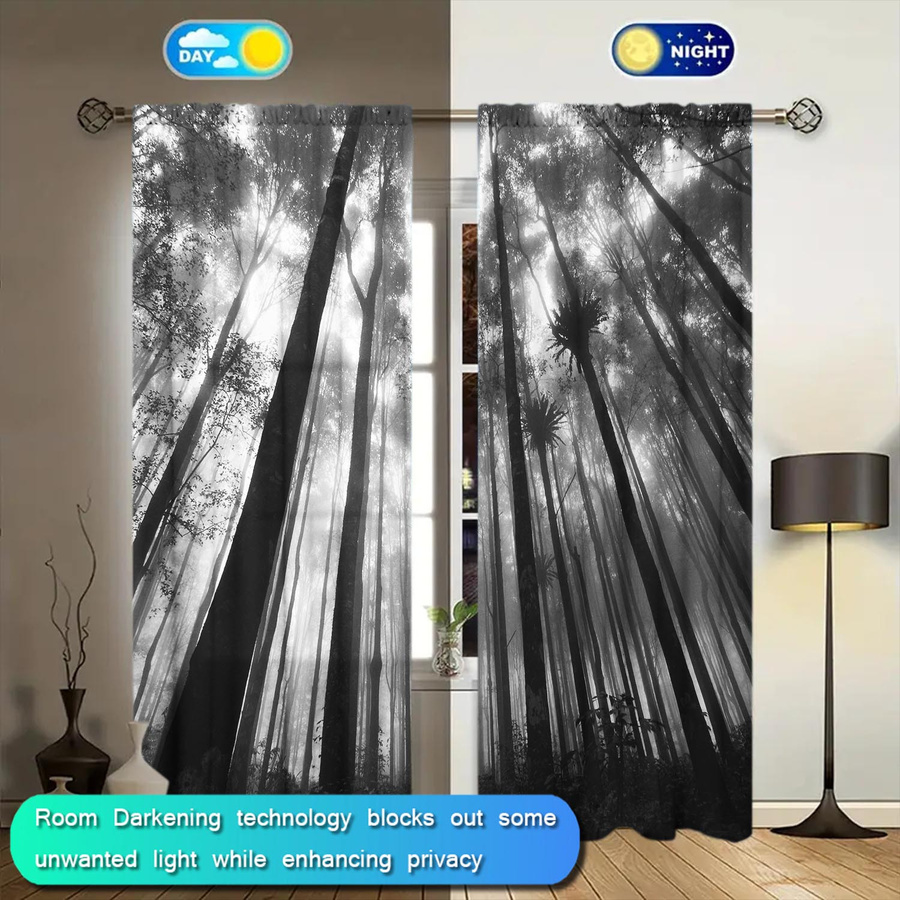 Metasequoia Kunstbild Vorhang aus Polyester mit Lichtblockierung, Breite: 100 cm, Höhe: 70 cm - Bild 3