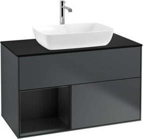 V&B Waschtischunterschrank Finion 100 in Blau lackiert, B/T/H: 100 x 50,1 x 50,1 cm - Bild 1