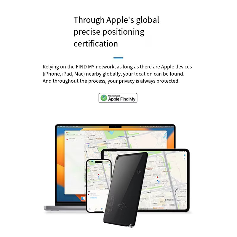 Smart Tag GPS Tracker Karte für Apple iPhone zur Standortbestimmung mit Find My Unterstützung in Schwarz - Bild 5