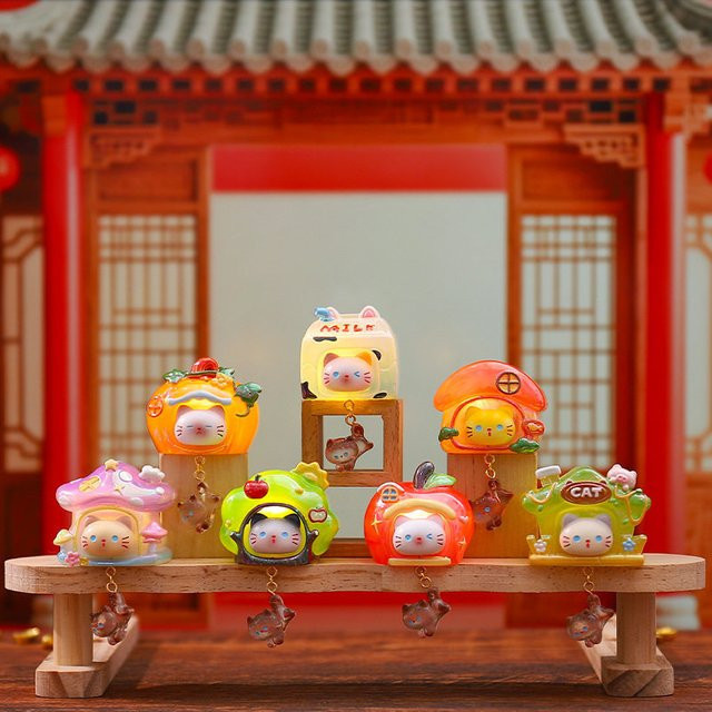 Bandai Kawaii Katzen-Kühlschrankmagnete Blind Box, Cartoon-Figur, mit LED-Licht - Bild 1