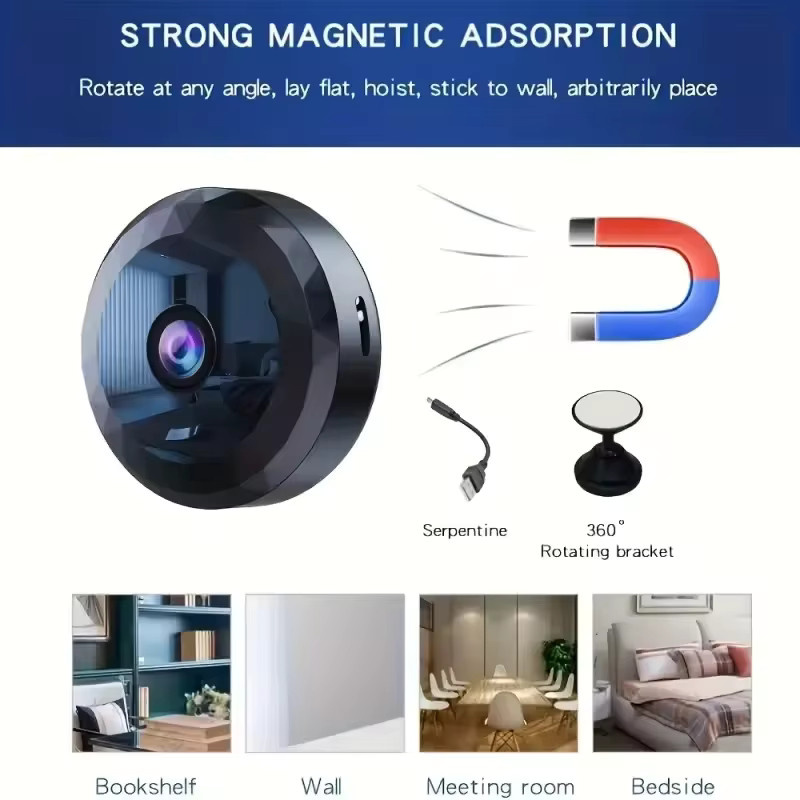 Xiaomi Mini Sicherheitssicherheit Kamera A11 mit 1080P HD, Drahtlose Wi-Fi Überwachung, Bewegungserkennung, Schwarz - Bild 3