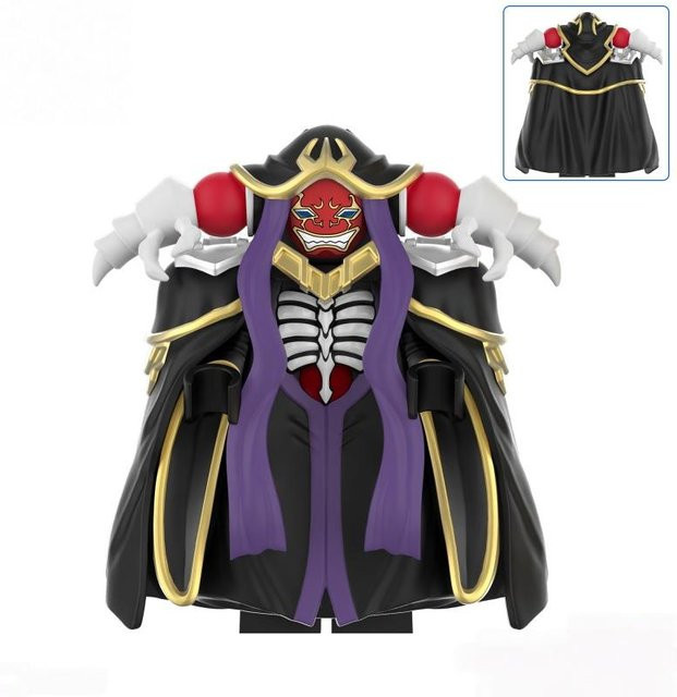 Overlord Ainz Ooal Gown Actionfigur, mit Roter Maske, Schwarzem Umhang, Goldener Besatz, Lila, Kunststoff, ab 14 Jahren - Bild 1