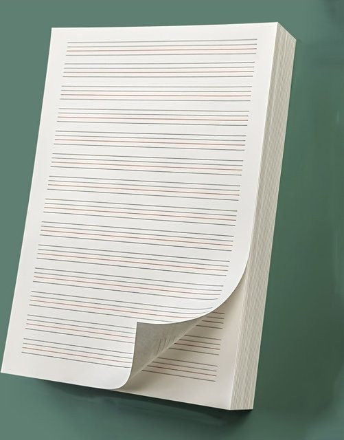 Englisches Übungsbuch mit dünnem Vierleitungsraster, 50 Blatt verdicktes Entwurfspapier in Weiß - Bild 1