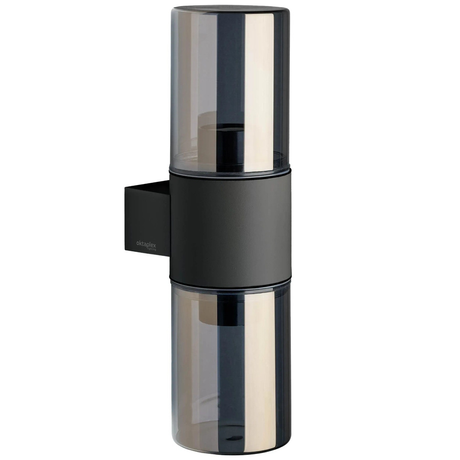 Oktaplex Puno Außenwandleuchte in Anthrazit mit Rauchglas, 2x E27 Fassung, IP44, Aluminium - Bild 2