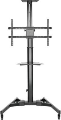 Fellowes mobiler TV-Ständer in Schwarz für Bildschirme bis 70 Zoll und 50 kg mit Höhenverstellung, Neigefunktion, 2 Ablageflächen und Kabelmanagement - Bild 1