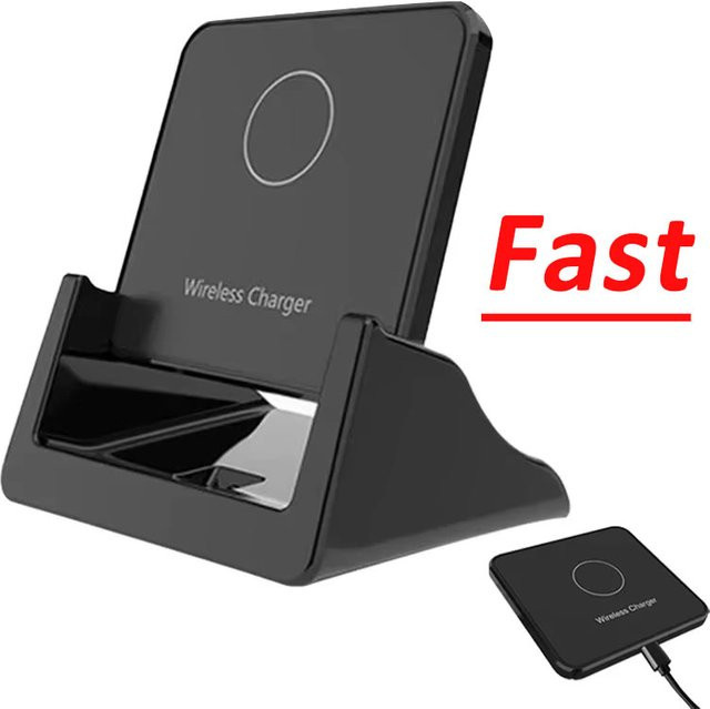 VIKEFON Kabelloses Ladegerät mit Ständer, Ultradünne Desktop-Ladestation für schnelles Aufladen, Kompatibel mit iPhone 17 16 15 14 13 12 sowie Samsung und Xiaomi - Bild 1