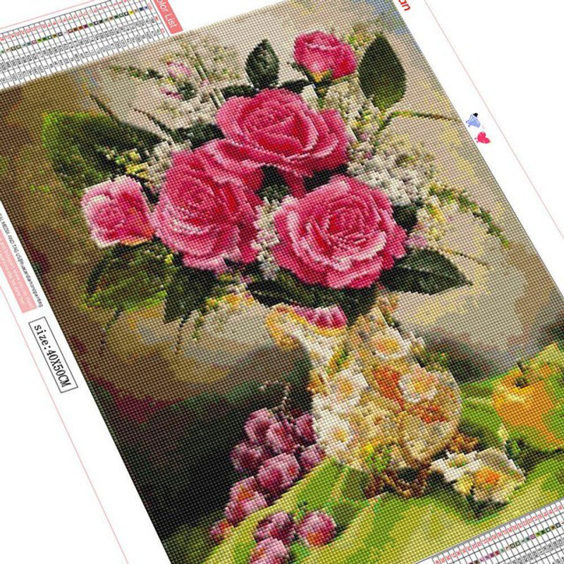 FIYO DIY Diamantmalerei Mosaik mit Blumenmuster in Multicolor, B/H: 20 x 30 cm - Bild 5