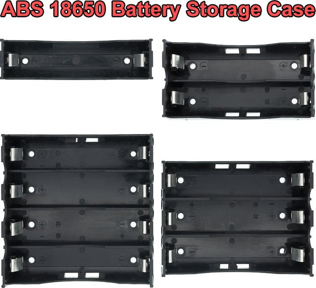 ABS 18650 Power Bank Gehäuse Batteriekasten in Schwarz für 1 bis 4 Slots mit festen Pins - Bild 1