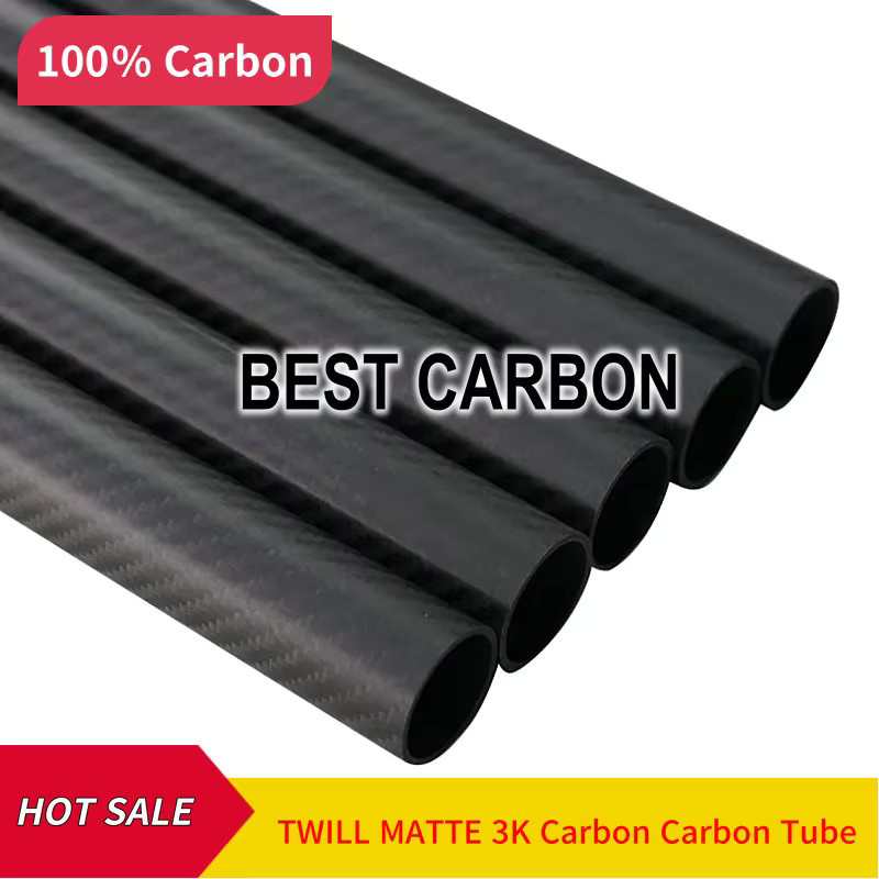 BEST CARBON Twill Matte 3K Carbon Faser Stoff Wunde Rohr, 500mm länge - Bild 2