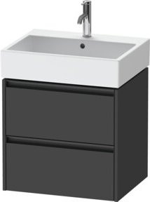 Duravit Waschtischunterschrank Ketho.2 in Grau mit 2 Schubladen, wandhängend, B: 58,4 cm, T: 46 cm - Bild 1