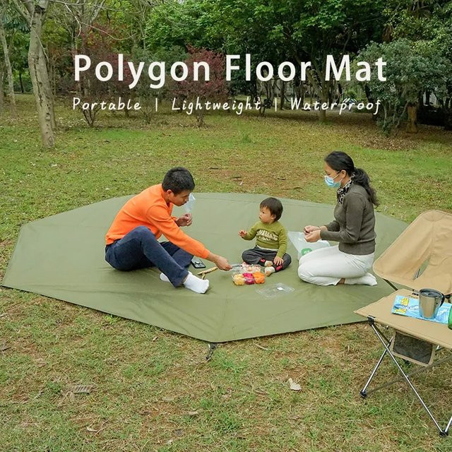 Top Lander Campingmatte in Grün, wasserdichte Picknickmatte und Bodenplane, B/T: 4,1 x 4,1 m - Bild 1
