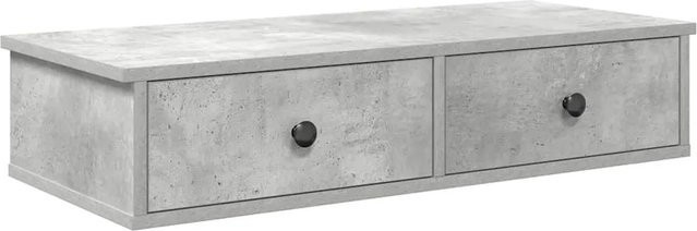 vidaXL Wandregal mit Schubladen aus Holzwerkstoff in Betongrau, B/T/H: 80 x 34 x 17 cm - Bild 1