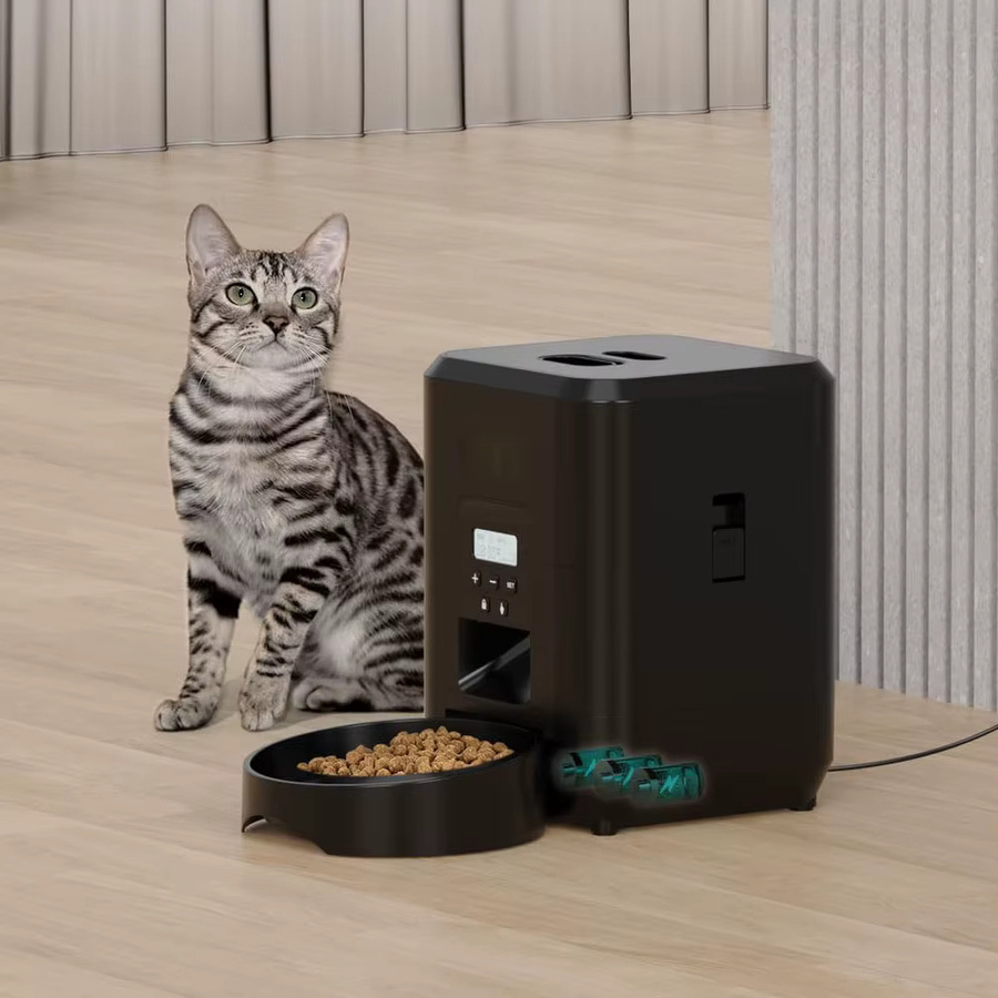 VOFORD Intelligenter Futterautomat für Katzen und Hunde, Automatischer Zeitgesteuerter Fütterer mit Quantitativer Fütterung, Weiß oder Schwarz - Bild 2