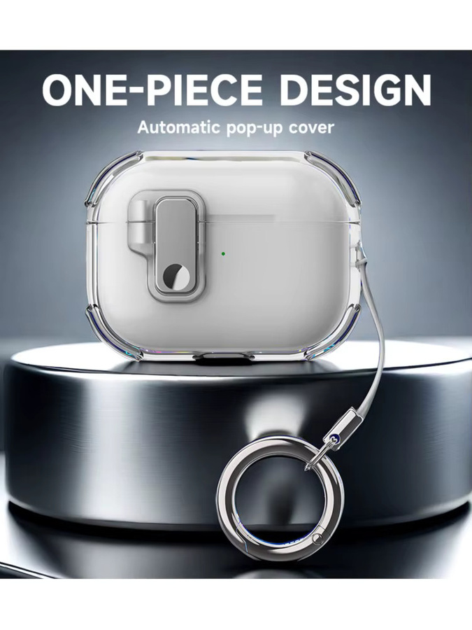AKABEILA Automatische Pop-up Schutzhülle für AirPods 4, AirPods Pro 1 2 3, transparentes weiches TPU Case - Bild 3