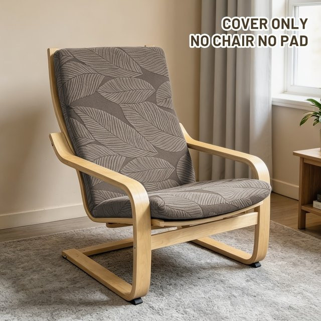 WANERQU Jacquard Stuhlbezug für Lounge-Sessel mit floralem Muster, rutschfest, grau - Bild 1