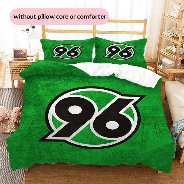 Bettwäsche Set Hannover 96 FC Muster von HAPPYDAYSET in Grün, bestehend aus 1 Bettbezug und 2 Kissenbezügen, Breite: 135 cm, Länge: 200 cm - Bild 1