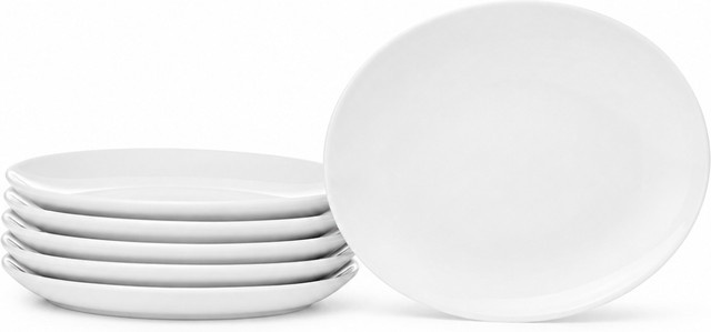 van Well Servierplatte New York aus Porzellan, Weiß, Oval, 6er Pack, L x B x H: 22,0 x 17,0 x 2,2 cm - Bild 1