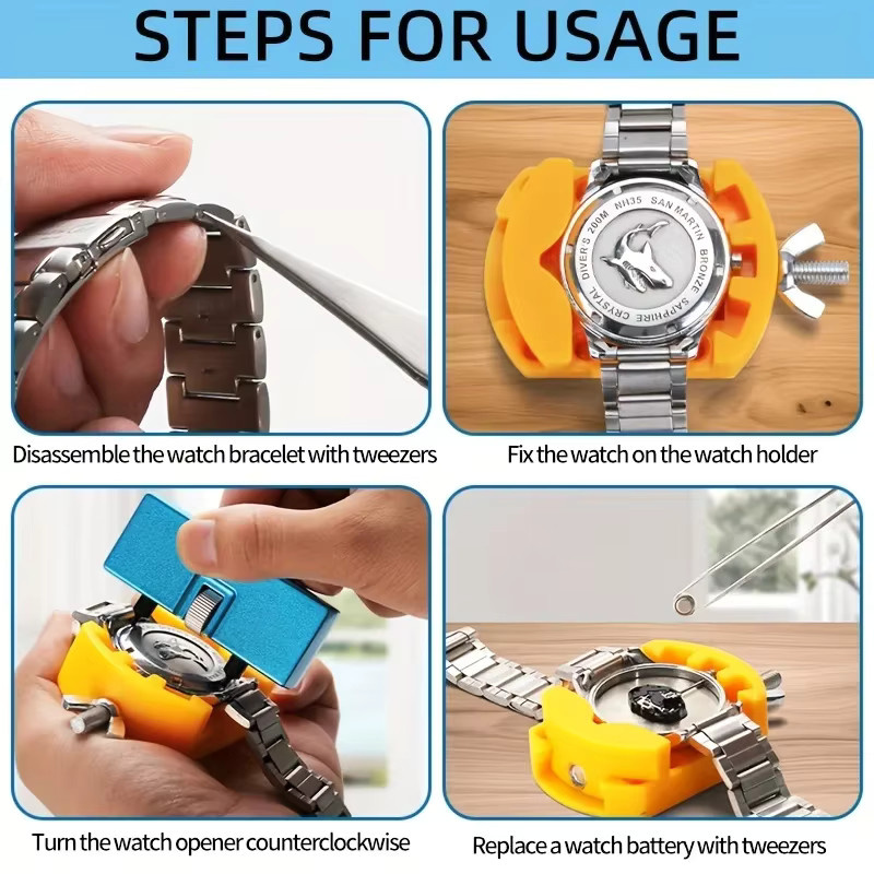 DQG Uhrenwerkzeug-Set, Edelstahl, Weiß, Unisex - Bild 3