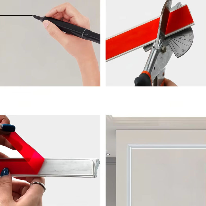 Selbstklebender dekorativer Sockel-Dekorstreifen aus Kunststoff als Fliesen-Wandaufkleber und Antikollisions-Formlinie, Länge: 1 m, Farben: Grau oder Rot - Bild 3
