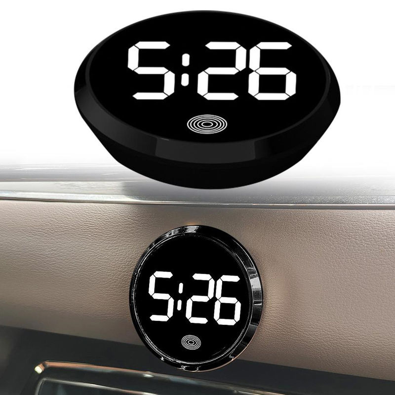 YJMP Auto Parts LED Mini Digitaluhr für Auto und Motorrad, wasserdichte elektronische Quarzuhr, 45mm, Schwarz, Silber, Gold - Bild 2