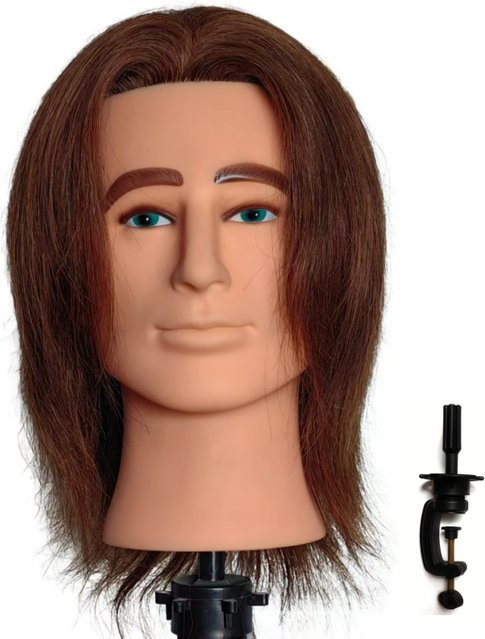 XCJIEN Schaufensterpuppenkopf Herren, 100 % Echthaar, 20,3 cm - Bild 1