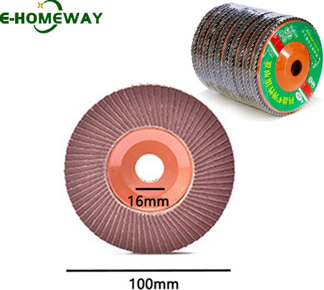 E-HOMEWAY Lamellenschleifscheiben 100mm T27 für Winkelschleifer, Körnung 60-320, zum Polieren von Stahl und Metall - Bild 1