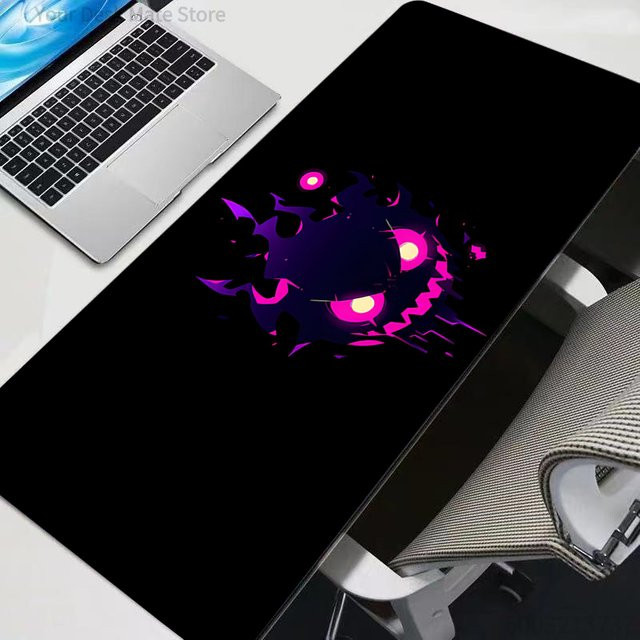 Potdemiel Pokemon Pikachu Gengar Mauspad als große Schreibtischunterlage aus Gummi für PC und Gaming mit verstärkter Kante - Bild 1