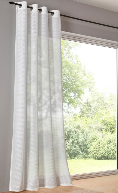 Dekostore Impressionen semi-transparentes Stoffpanel in Weiß mit Ösen aus 100% Polyester - Bild 1