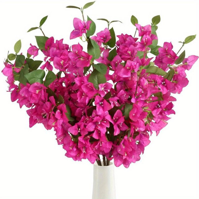 12 Stück künstliche Bougainvillea aus Seide in Rose Rot, hängende Ranken mit 80 cm Stielhöhe für deine Dekoration - Bild 1