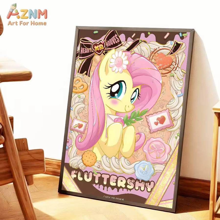 AZNM My Little Pony Charaktere Leinwandgemälde als Wandkunst für Kinder in Mehrfarbig - Bild 4
