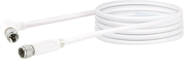 Schwaiger SAT-Anschlusskabel mit 110 dB Dämpfung, 90° F-Winkelstecker, Farbe: Weiss, Länge: 3 m - Bild 1