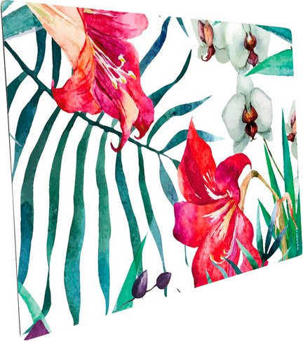 mySPOTTI Mini-Spritzschutz Hokulani aus Aluverbund in Multicolour mit Blättermuster, Breite: 41,0 cm, Höhe: 59,0 cm - Bild 1