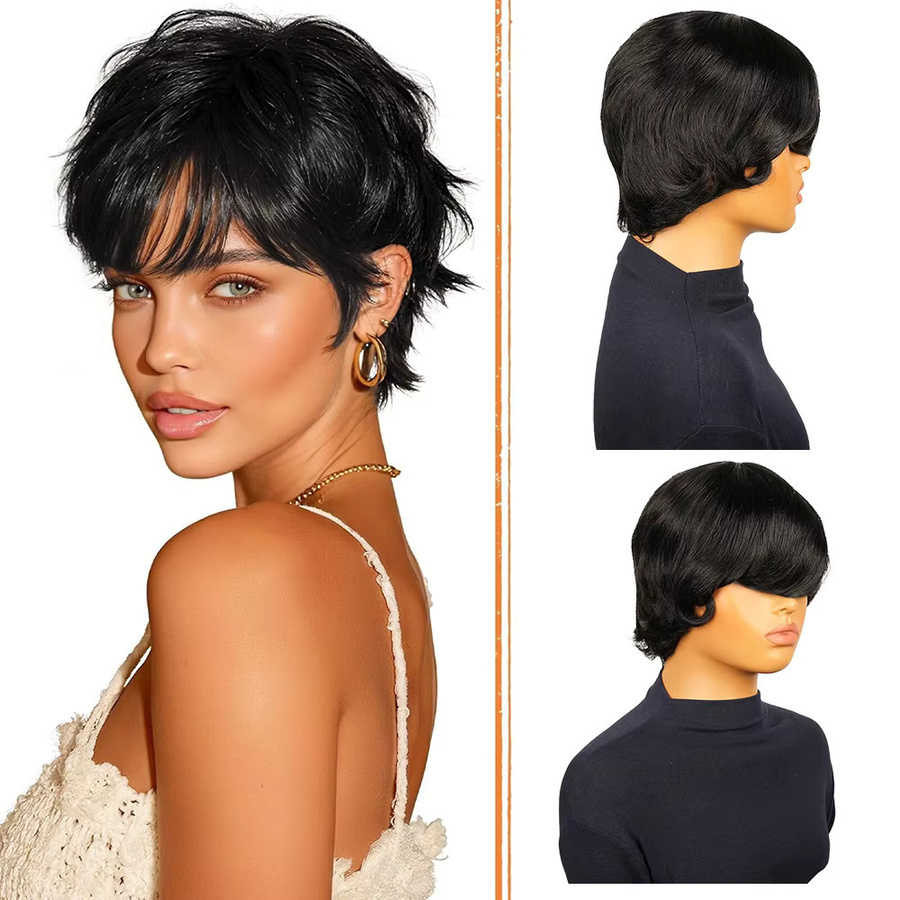 OYM HAIR Echthaar-Perücke, Pixie-Schnitt, Damen - Bild 2