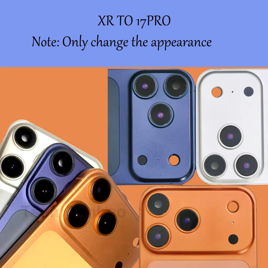 Diy-Gehäuse für Apple iPhone XR Chassis zur Umwandlung in 17Pro Backshell für die Modelle A1984, A2105, A2106, A2107 in Orange und Multicolour - Bild 3