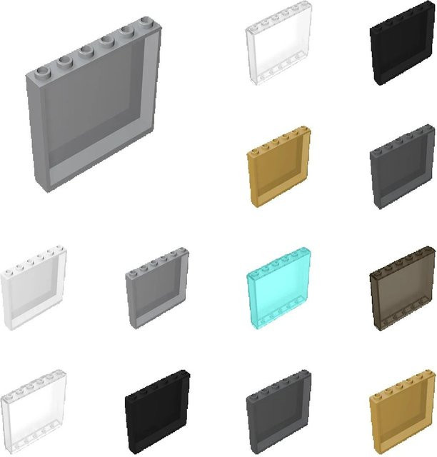10 Stück alibricks MOC Ziegel Fensterglas Wandelemente für Häuser, kompatible Bausteine Panel Zubehör, Braun und Transparent - Bild 1