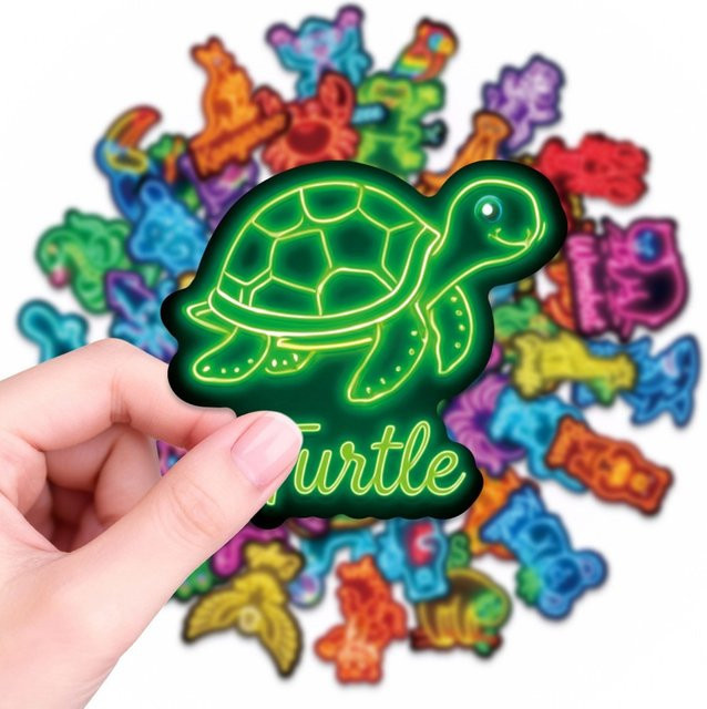50 Stück leuchtende Tier-Aufkleber in Multicolour für DIY-Dekoration von Skateboard und Motorrad von Sticker Story Store - Bild 1