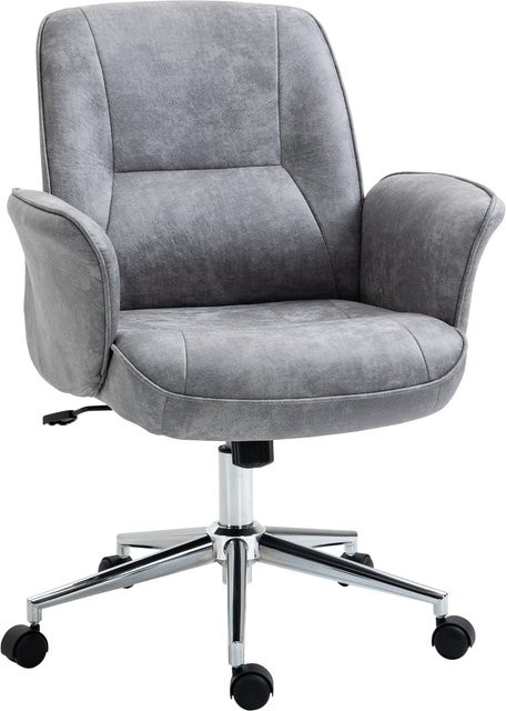 Vinsetto Bürosessel XXL ergonomischer Polsterstuhl in Hellgrau mit Wippfunktion und Kopfstütze, höhenverstellbar bis 120 kg Belastbarkeit - Bild 1