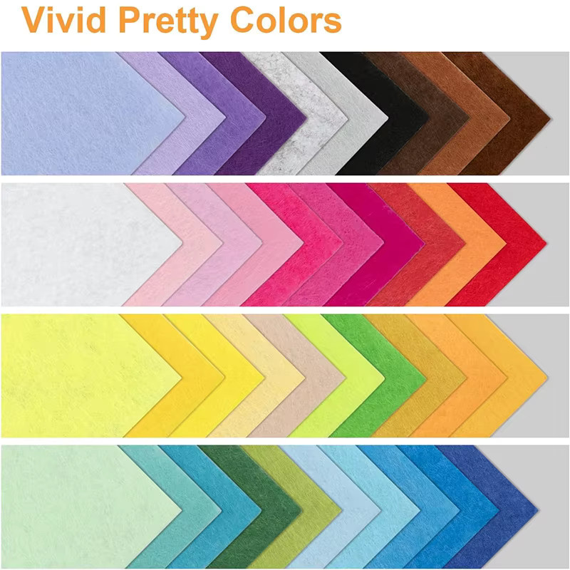 40 Stück quadratische Filzstoff-Sets in Multicolour, 1 mm Dicke, für Bastelarbeiten und Dekorationen - Bild 3