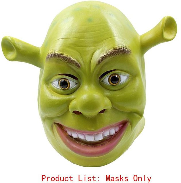 Shrek Grünes Monster König Cosplay Maske, Headset, Handschuhe, beige - Bild 1