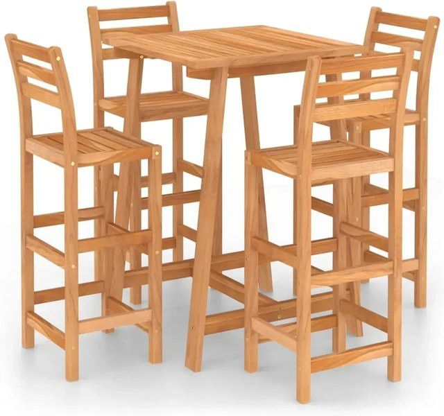 vidaXL 5-teiliges Gartenbar-Set aus Massivholz Akazie in Braun - Bild 1