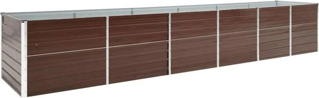 vidaXL Garten-Hochbeet aus verzinktem Stahl in Braun, B/T/H: 480 x 80 x 77 cm - Bild 1