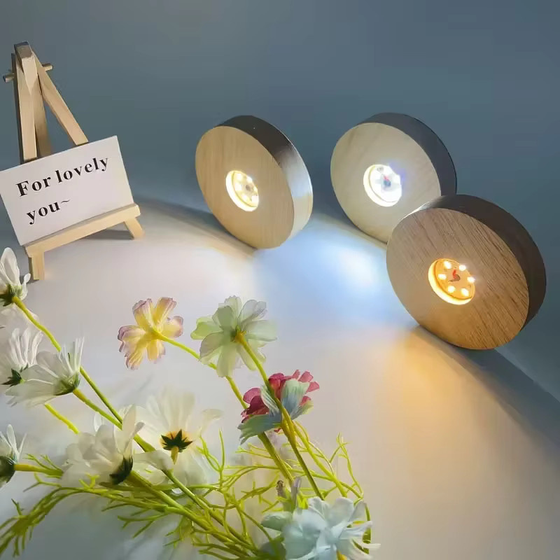 TLEDMP LED-Basislicht-Display-Ständer für Kristall und 3D-Fotoglas, RGB Mehrfarbig, Durchmesser: 8 cm - Bild 3