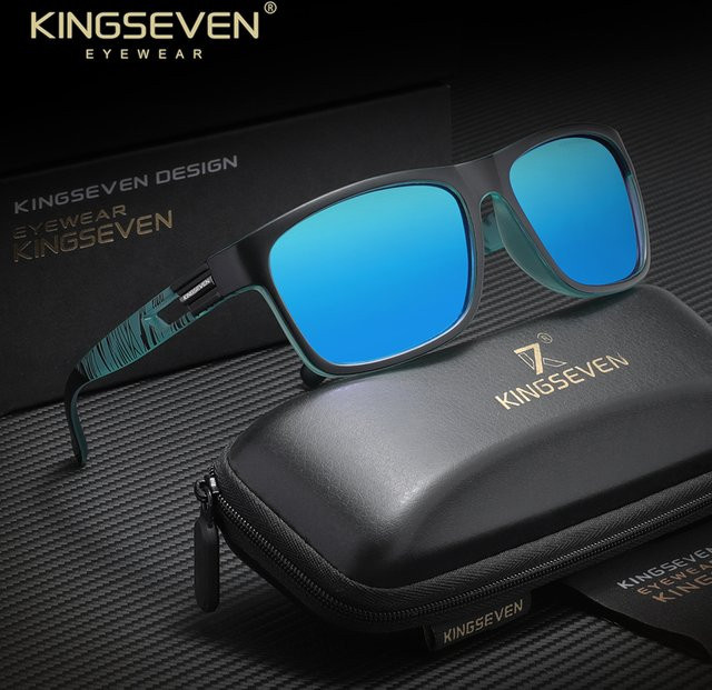 KINGSEVEN Sonnenbrille, Unisex, Vollrand, Schwarz, Kunststoff, polarisiert - Bild 1
