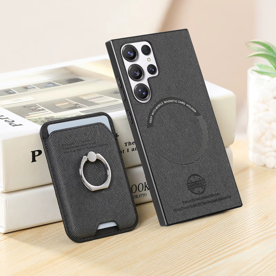 Magnetische Lederhülle mit 360° Ring-Kickstand und Kartenfach für Samsung Galaxy S26 Ultra, S25, S24 Plus sowie A57, A37, A27, A17, A07 und A56, A36, A26, A16 in Grün - Bild 2