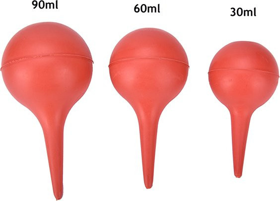 HUXUAN Gummi-Tropfpipette als Laborwerkzeug und Ohrwaschspritze in Rot, 30 ml, 60 ml oder 90 ml - Bild 1